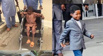 A boy ran over returns after surgery