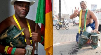 This Cameroonian nationalist is chopping off heads of colonial statues in his country
